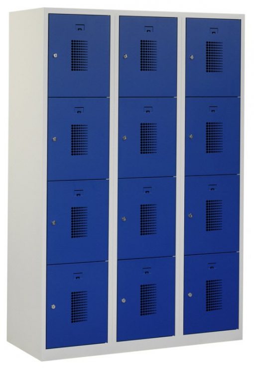 Premium locker 120cm breed, 3-koloms, 12-deurs