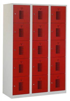 Premium locker 40cm breed, 3-koloms, 15-deurs