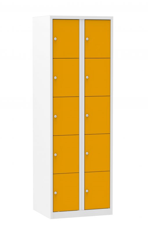 Multicolor locker deuren 30cm. 2 kolommen 10 deuren
