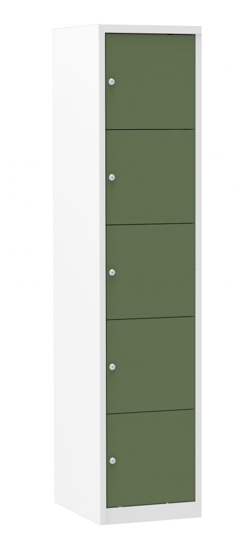 Multicolor locker deuren 40cm. 1 kolom 5 deuren