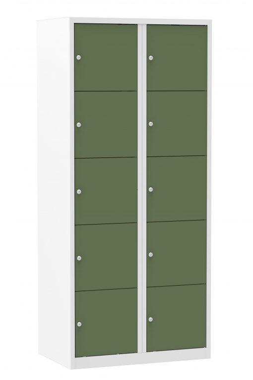 Multicolor locker deuren 40cm. 2 kolommen 10 deuren