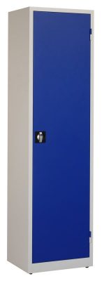Werkplaatskast 195x53x45cm. blauw/grijs
