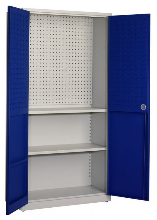 Technische dienst kast 195x100x45cm. blauw/grijs